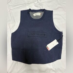 Nordstrom Navy Sleeveless Knit Top
